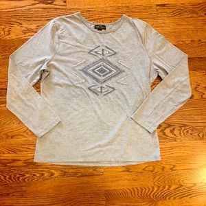 Sky blue beaded long sleeve top LRL